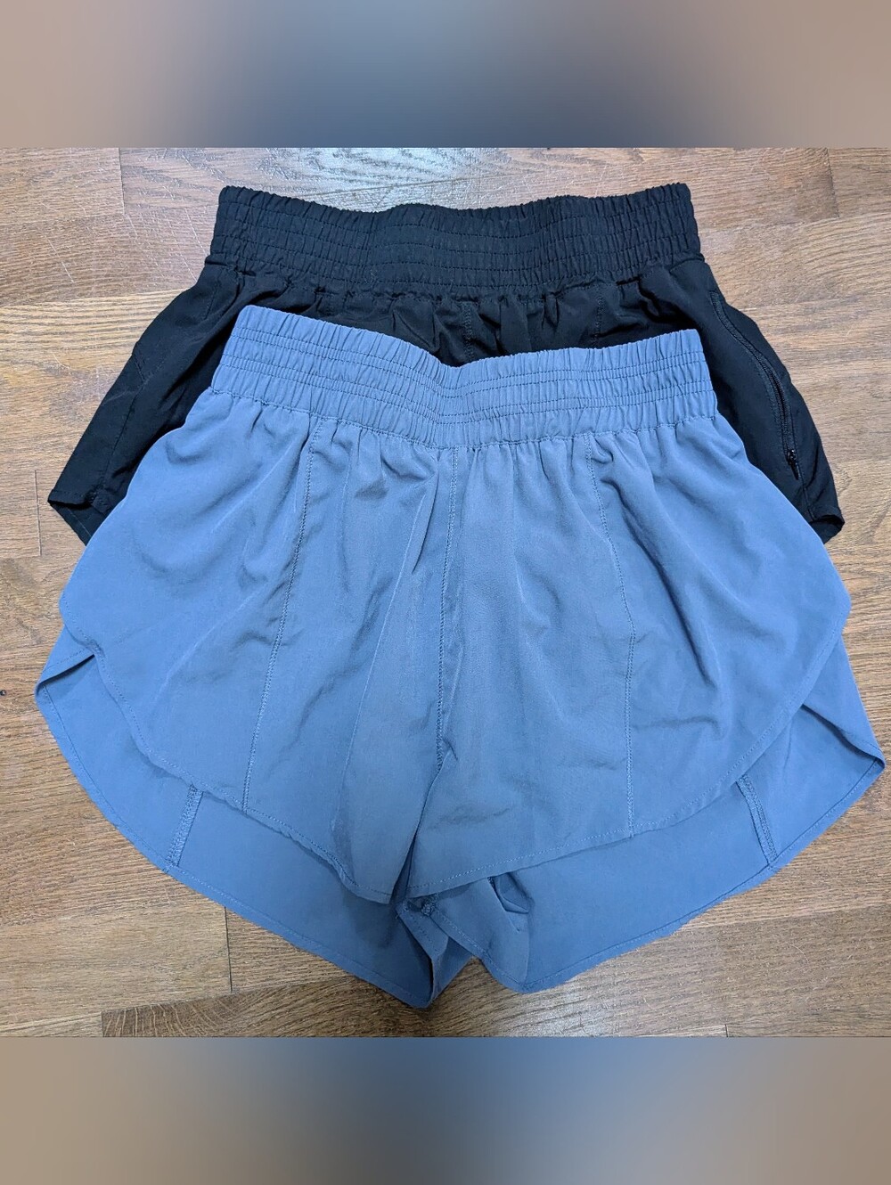 Women’s Athletic Shorts - Black & Slate Blue